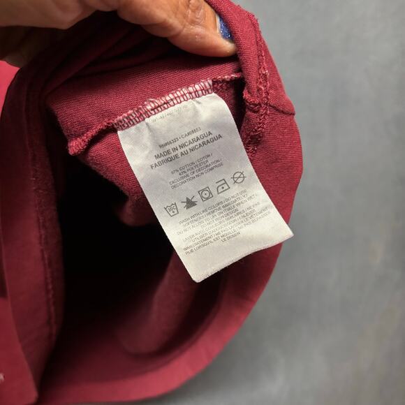 Nike Dri-Fit Burgundy Shirt Trashed Skater Grunge Performance Just Do It Swoosh - Picture 10 of 14